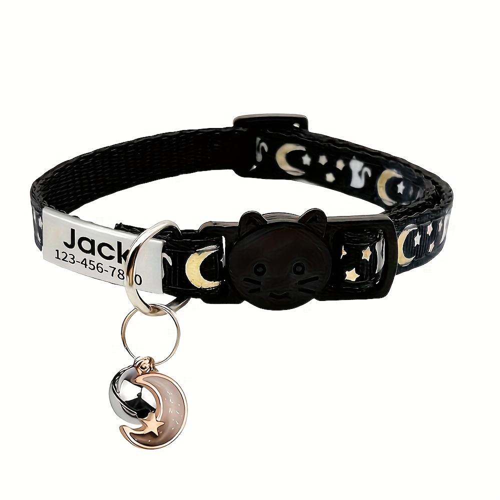 TEMU [Collier pour chat personnalisable] Collier pour chat personnalisé - [Collier pour chat multicolore] pour chat avec clochette - Réglable, nylon