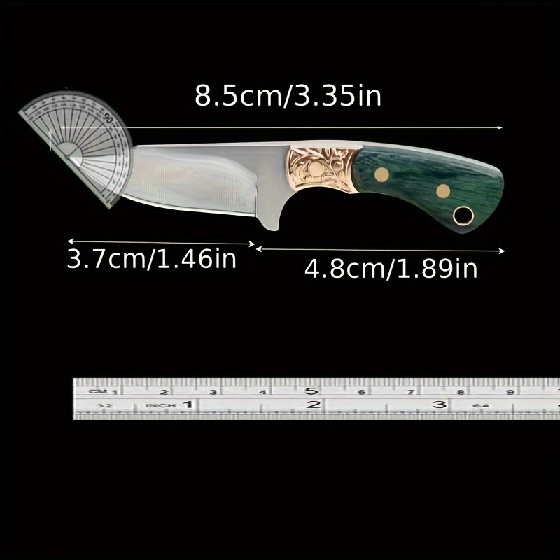 

1pc Outdoor Performance Knife Mini Knife Creative Knife Fun Knife Men's Palm Knife Button Knife Outdoor Peeling Knife Household Box Opening Knife Small Knife Gift Knife Sheath Knife 3.35 Inches