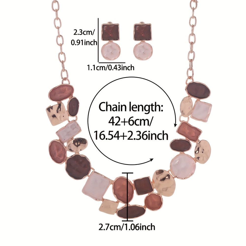 Geometric Circle Links Jewelry Set for Women