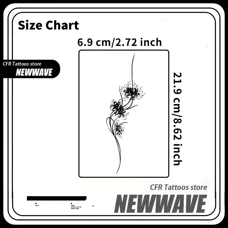 Lily Herbal Juice Temporary Tattoo For Sexy, Waterproof And Long-lasting Fake Tattoos For , Suitable For Men And Women, Perfect As A Halloween Party Gift In Y2k Style