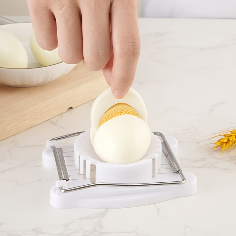 1 Rebanador de huevos - Cortador de alambre de acero inoxidable, apto para cocinas y restaurantes - Fácil de usar para rebanar huevos, frutas y verduras, accesorio de cocina