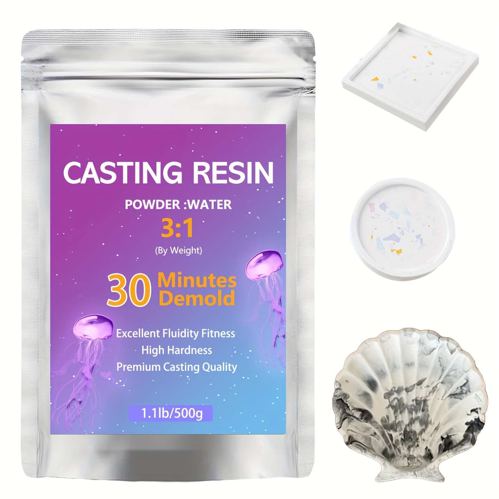 

Casting Resin Powder Plaster 500g - 3:1 Water Ratio, 30 Minutes Demold, High Hardness, Premium Casting Quality For Stunning Stone Aesthetics And Intricate Textures - Ideal For Modeling Compounds