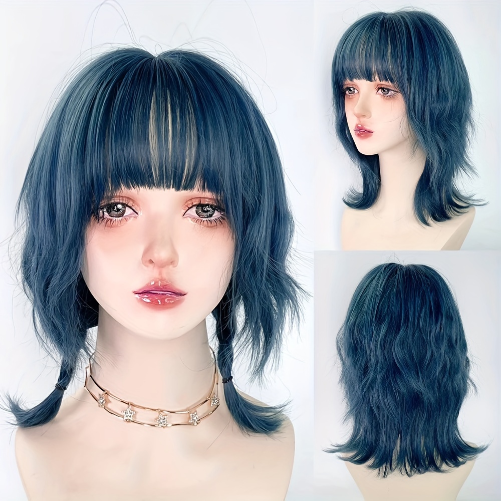 

Sassy Heat-resistant Wig With Bangs, 14-inch Synthetic Short Fluffy Cosplay Wig For Women, Cap For Daily Party Use