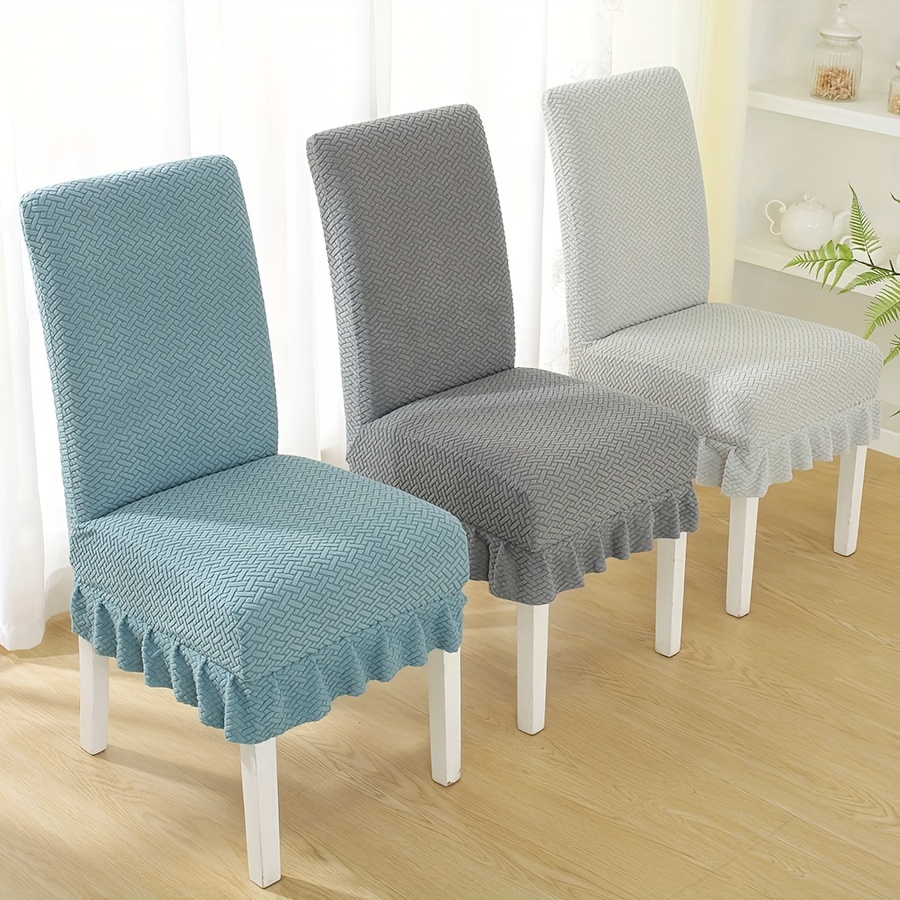 

4/6/8/10pcs New Skirted Chair Covers Suitable For Restaurants, Jacquard Chair Covers Detachable And Washable Chair Protection Covers Suitable For Kitchen, Hotel, Decoration