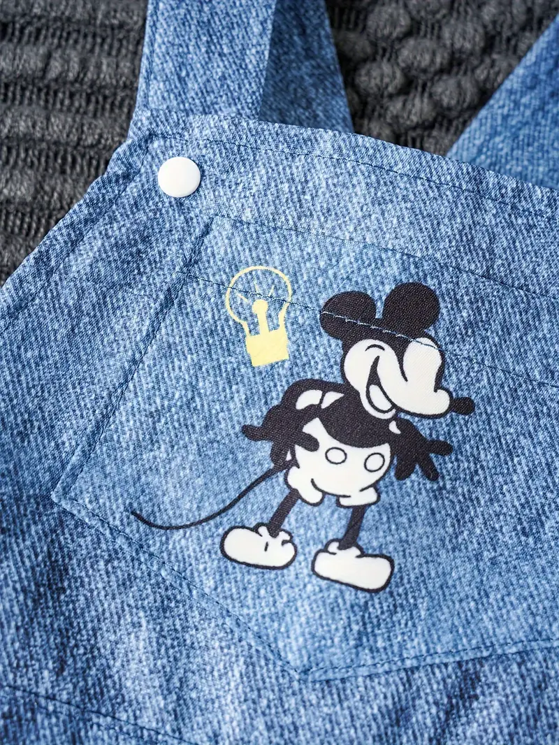 baby's cartoon mouse print denim pattern jumpsuit - Temu baby-s-cartoon-mouse-print-denim-pattern-jumpsuit-temu