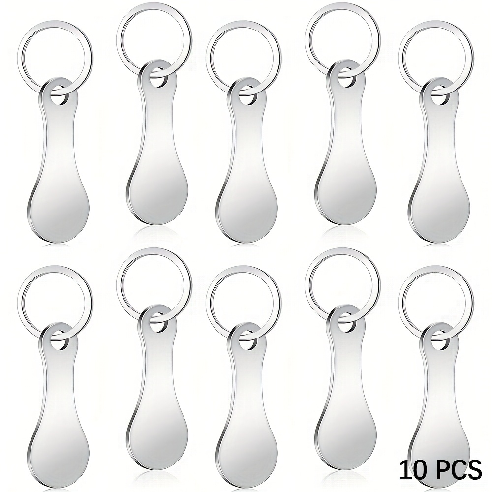 E-shop 10 Stück Edelstahl-Einkaufswagen-Schlüsselanhänger – Abnehmbare Supermarkt-Einkaufswagen-Schlüssel, Unisex-minimalistischer Schlüsselanhänger,