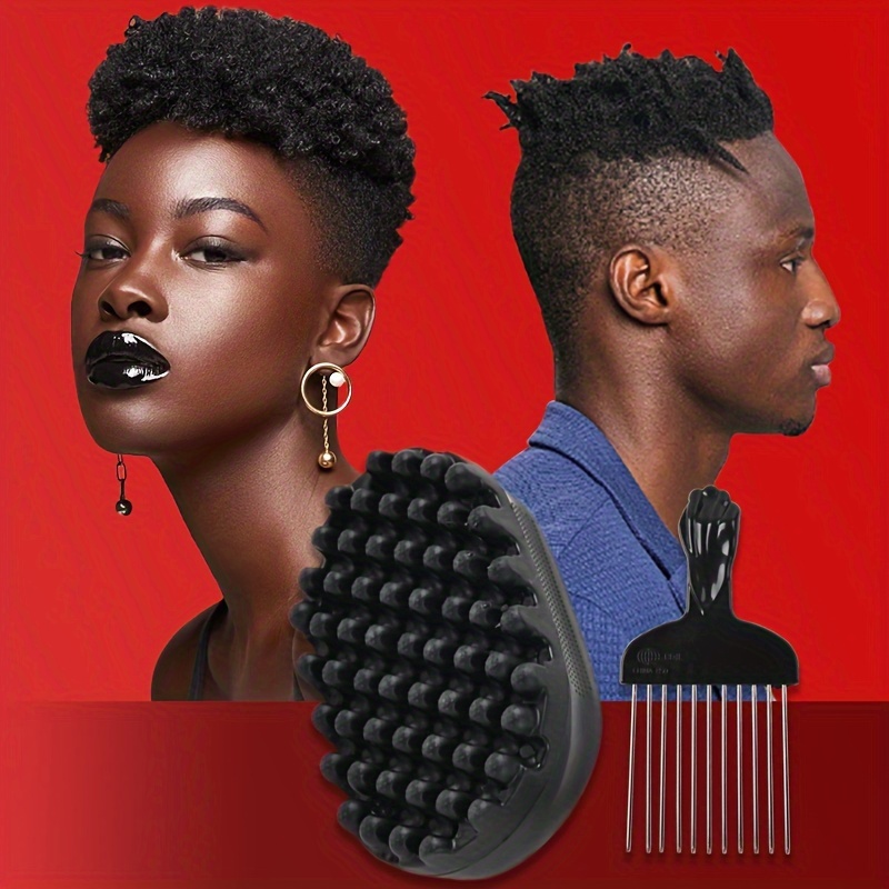 2 en 1 Afro Twist Peigne à cheveux bouclés pour hommes Peigne à