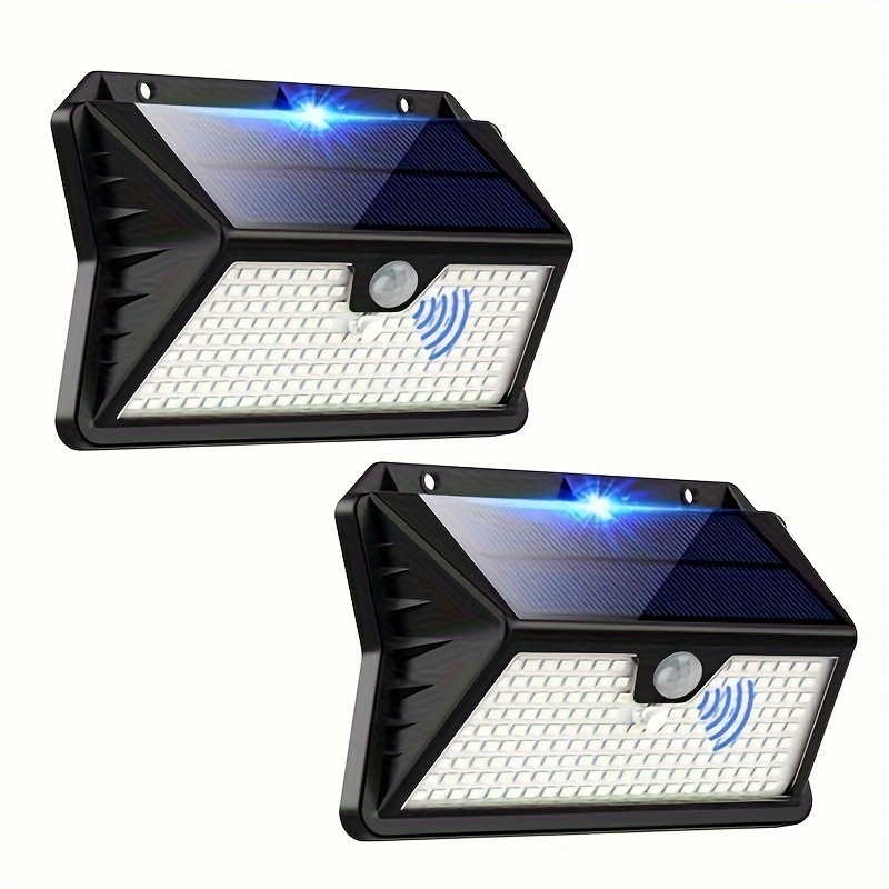 E-shop 185 LED Solarleuchten für Außen mit Bewegungsmelder, 2/4/6er Sets, IP65 Schutzklasse Solarleuchten für Außenbereich, Solar Sicherheitsleuchten