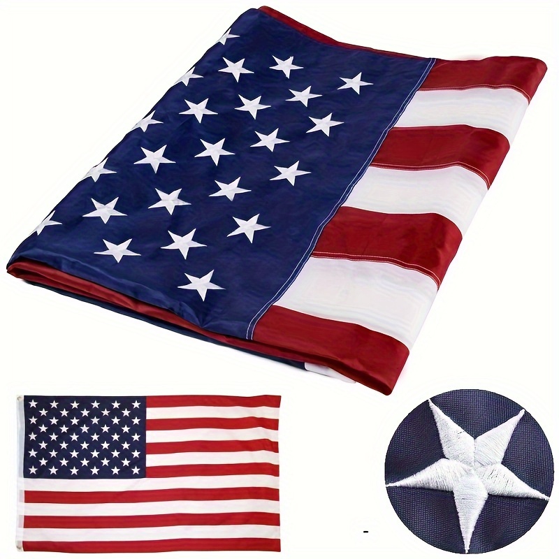 

3x5 Ft American Flag Embroidered Stars And Stripes Heavy Duty Us Flag Fade Resistant