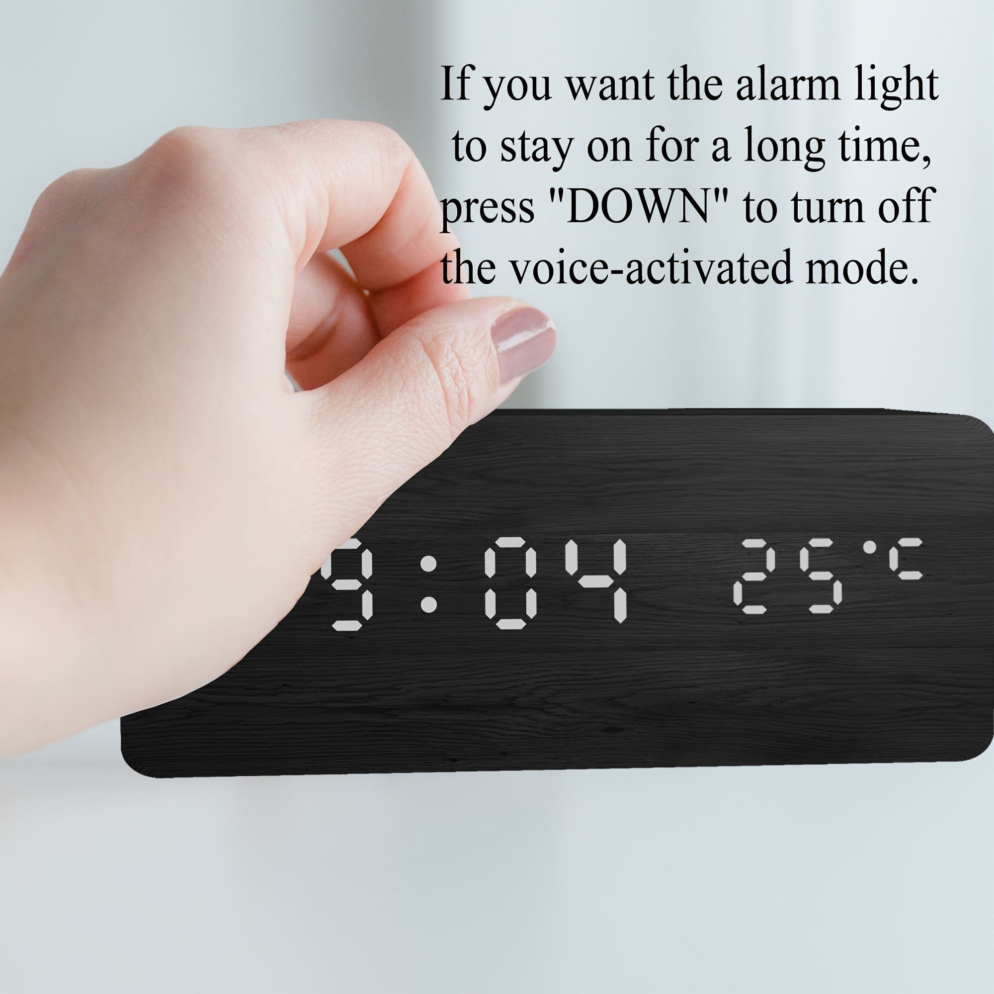 Latma Bomeay Sveglia da Comodino, Orologio da Tavolo in Legno Sveglia  Digitale LCD con Display Ora/Data/Temperatura Sveglia a Batteria :  : Casa e cucina