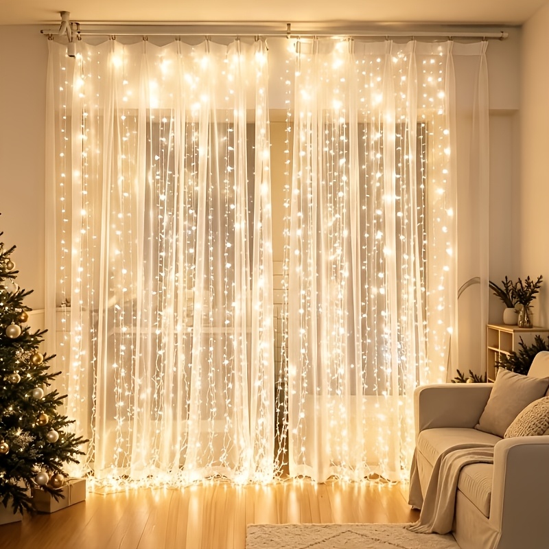 Winter Wonderland Curtain Light String, 200 LEDs for Christmas Decor