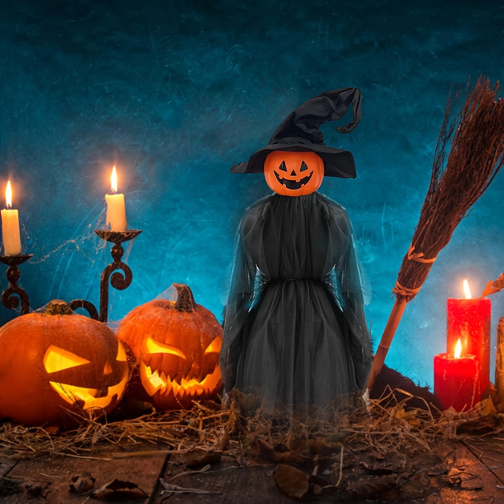 

Pumpkin Wizard With 7-color Led Lights, Holding Hands And Screaming , Equipped With Voice Controlled Sensors, Outdoor Atmosphere Props Decoration