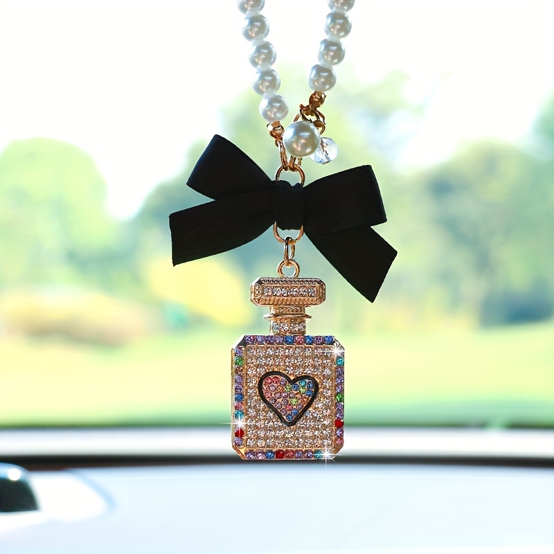 fashion bow perfume bottle car interior ornament exquisite   rearview mirror hanging car accessory Product details 3