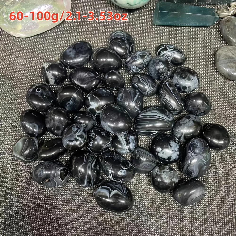 High Quality Black Onyx Artificial Crystal Natural Quartz Tumbled Stone Decor