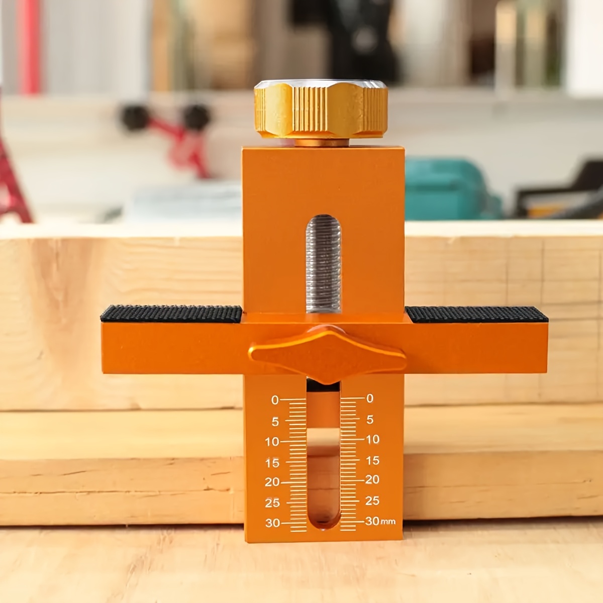 TEMU Orange , Aluminum Alloy Woodworking Cabinet Door Installation Mold, Quick Positioning Drilling Tool With Rebound Mechanism, For Door Panel