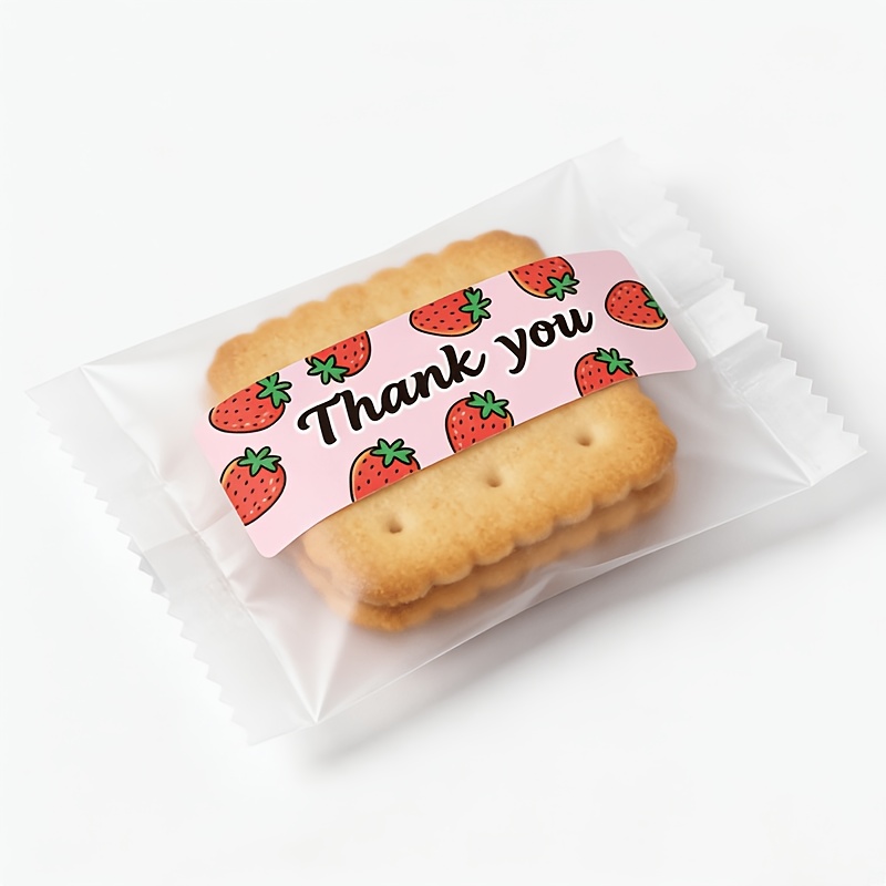 TEMU 500 Stickers/Rouleau Adorables Autocollants Auto-Adhésifs Rose de Remerciement Étiquettes de pour Fête Fête d'Anniversaire Fournitures Adhésifs