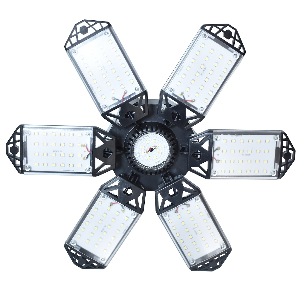 TEMU Led Garage Lights , 2000lm Led Garage Ceiling Light Bulb, 6500k Led Shop Work Light Lamp With 6 Deformable Panels, Screw In E26/e27 Socket Light