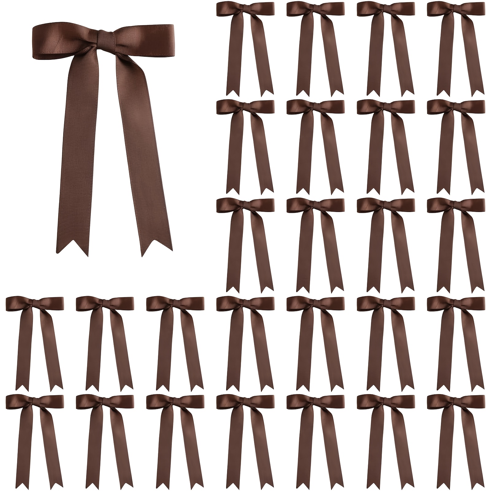 E-shop 20 Stück Braune Satin-Schleifen mit Knoten, Fertige Schleifen für /Kranz/Heimdekoration Innen & Außen, Schleifen zum Geschenkeverpacken & Bänder