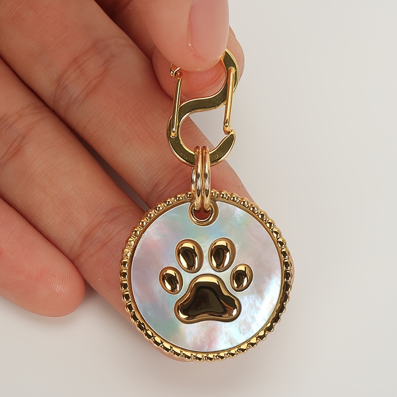 TEMU Customized Stainless Tag, Anti-lost Pet Tag, Shell Inlaid Cat Id Tag, Personalized Cat Tag