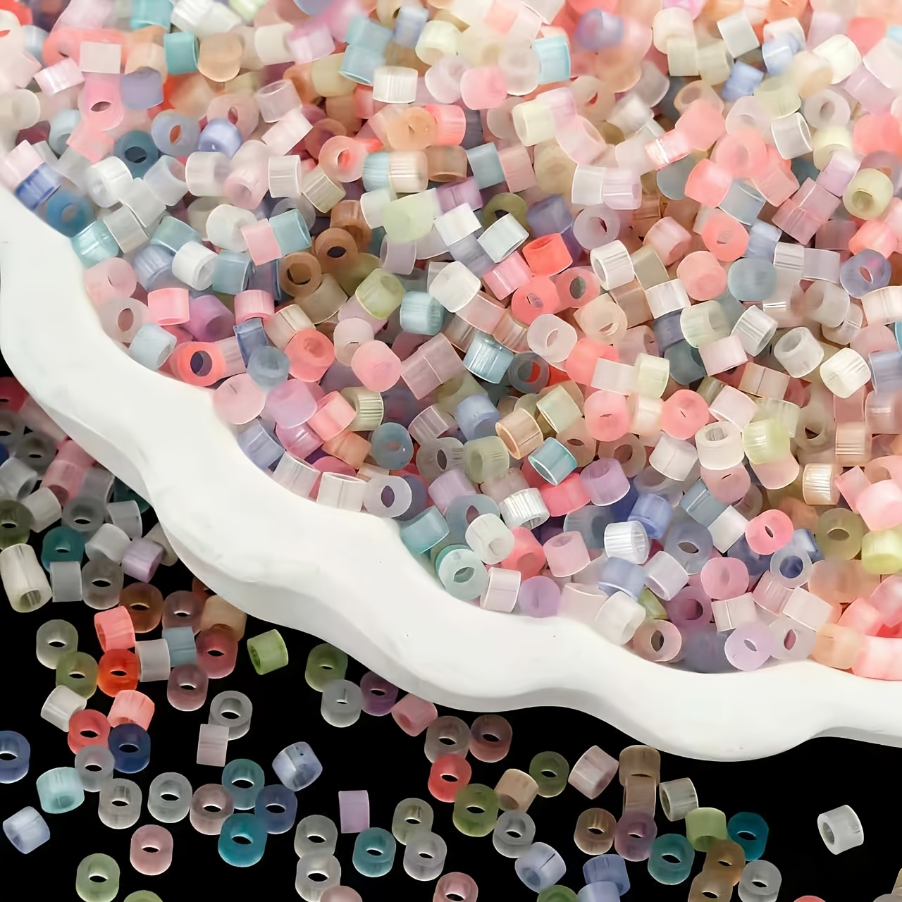 TEMU Lot de 1080 perles de verre cylindriques œil de chat de qualité supérieure, 30 couleurs - Lot assorti de perles de rocaille en verre œil de chat