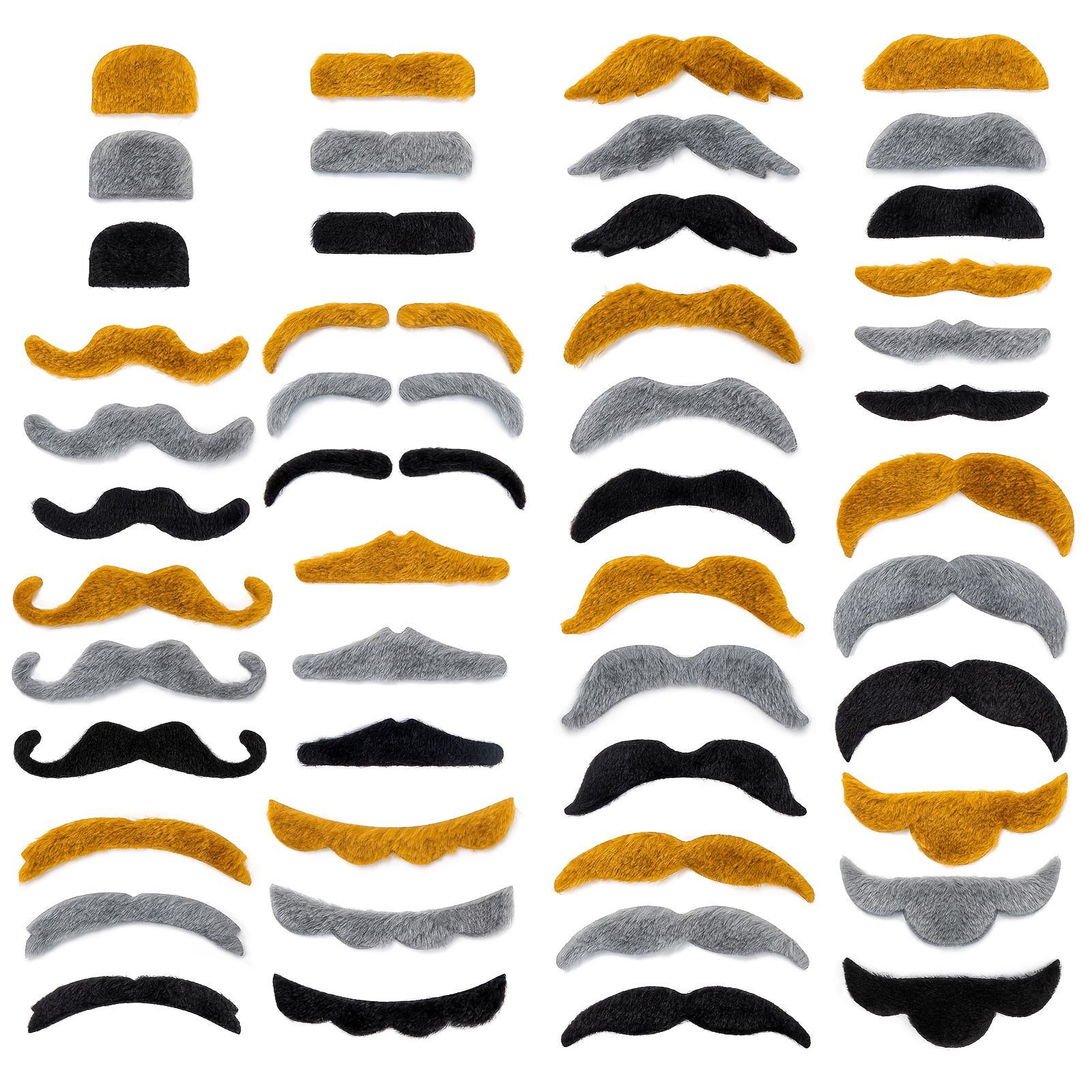 AUYAO Bigote Postizo Autoadhesivo – Juego De 12 Bigotes Falsos Para Fiestas De Disfraces, Halloween Y Carnaval, Estilos Variados