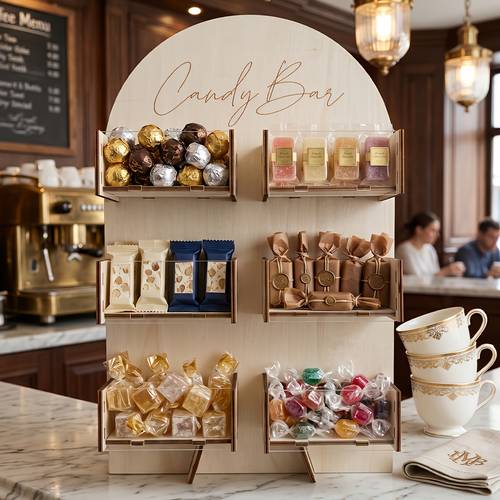 1pc arch wooden candy bar multi layer snack candy chocolate display rack happy birthday party table centerpiece party supplies wedding bride party table decoration anniversary party decoration stand halloween decoration christmas decoration