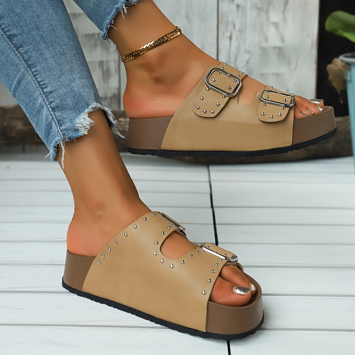 sandalias playa mujer gruesa chanclas retro moda Temu Mexico