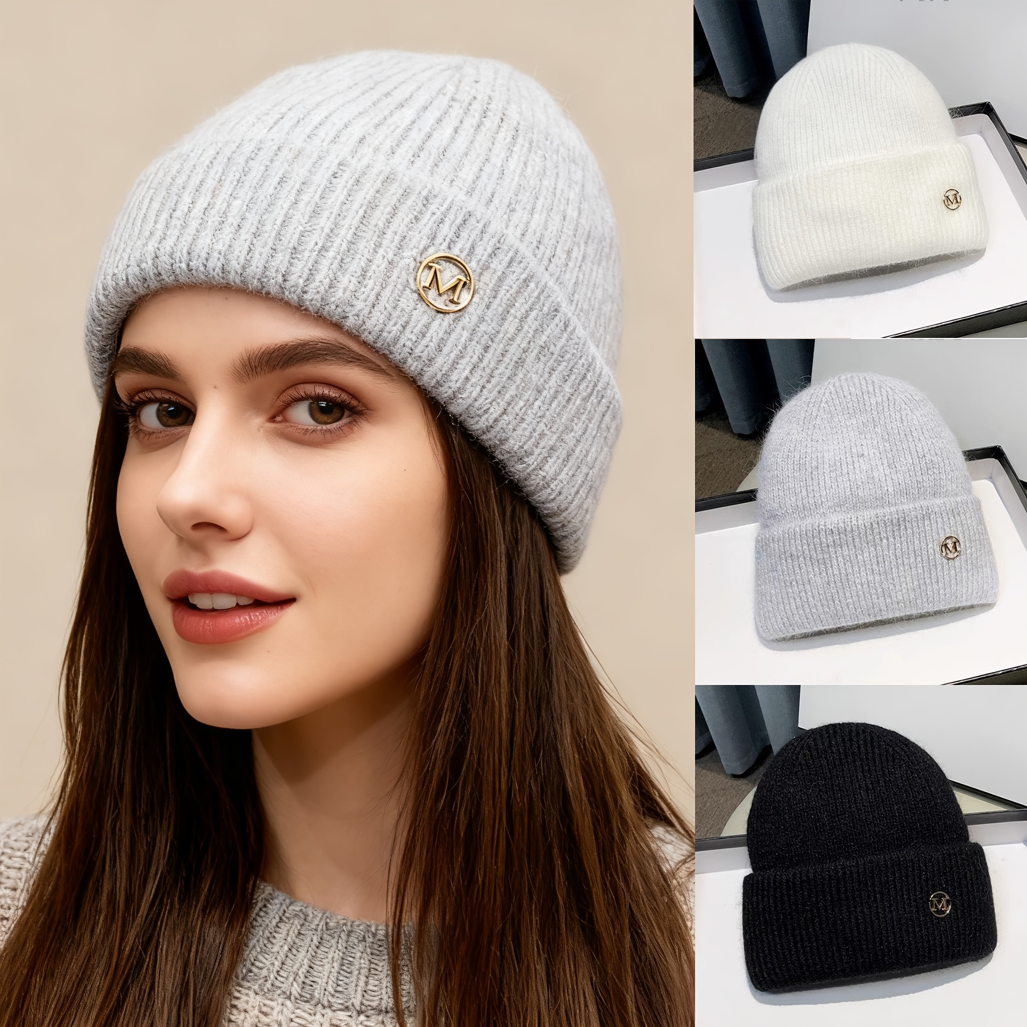 Embroidered Winter Warm Hat, Fashionable Cold-Proof Cap