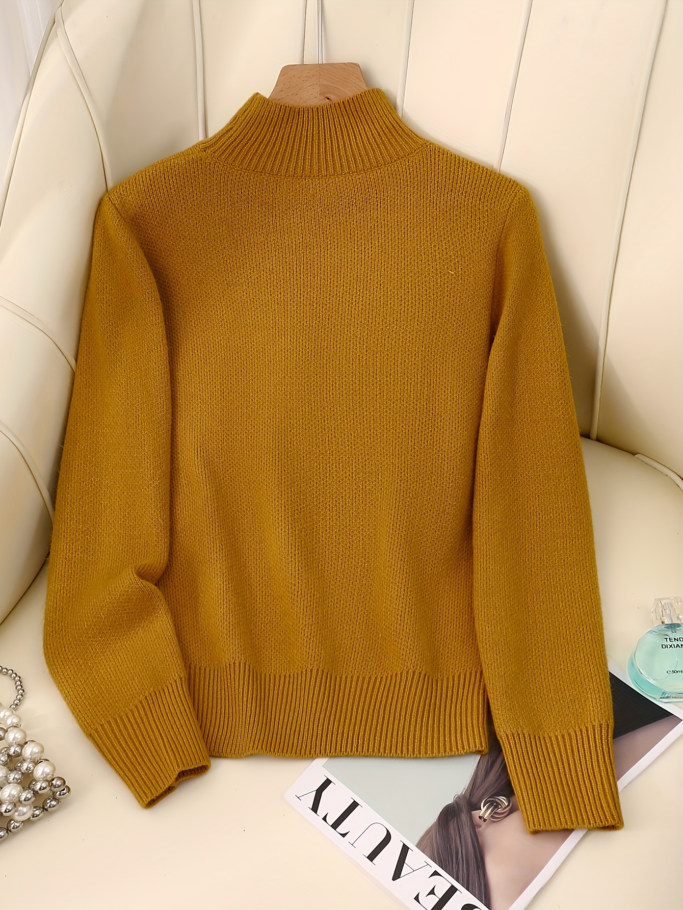 lady snowflake embroidered increasing fleece sweater
