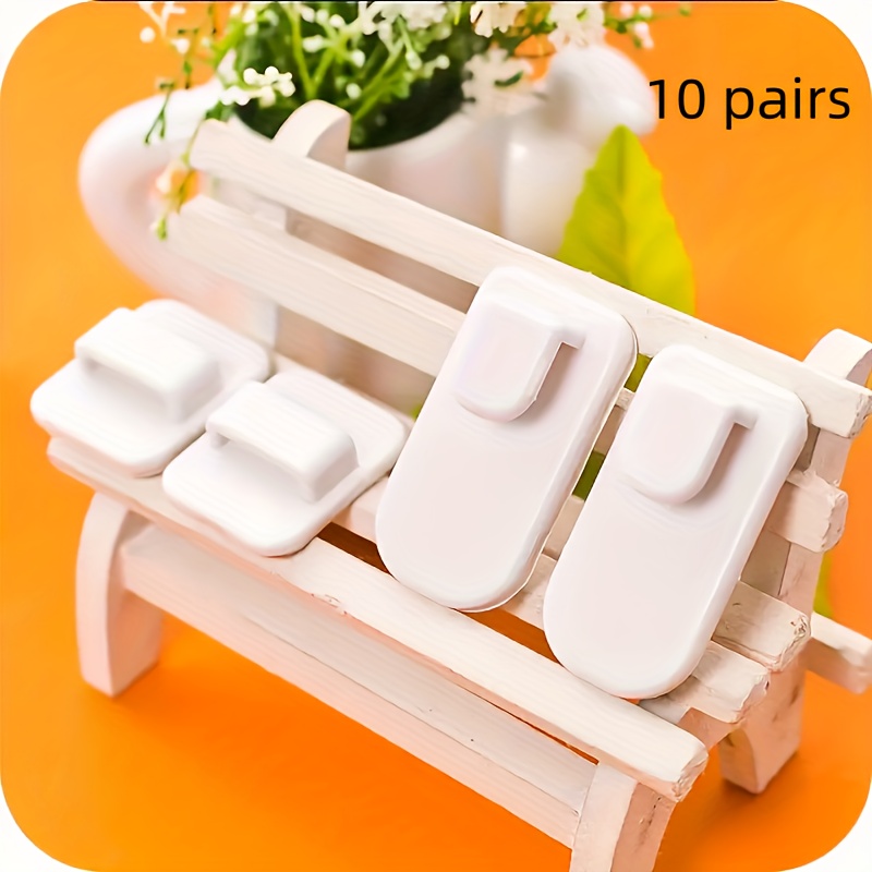 1 Pair//10 Pairs Of Multi-functional Adhesive Hooks, Remote Control Hooks, No-nail No-mark Strong Adhesive Hooks, Tv And Air Conditioner Remote Control Storage Rack, Utility Hooks