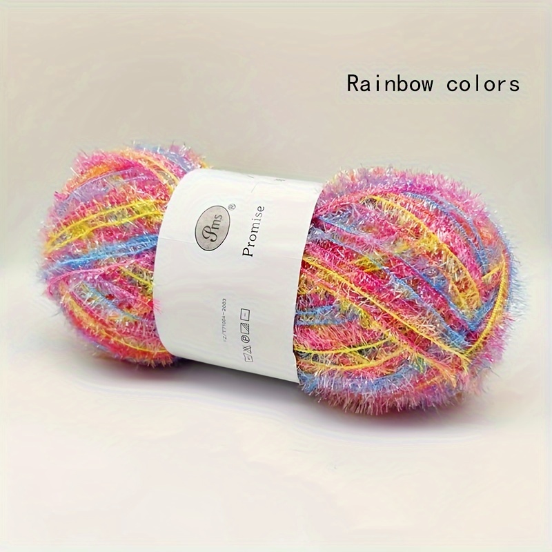 1 Piece 50g Polyester Fiber Sparkling Light Diy Handmade Craft Weaving Material Polyester 100.00% Diy Yarn Ball Thread Dishwasher Towel Shiny Thread