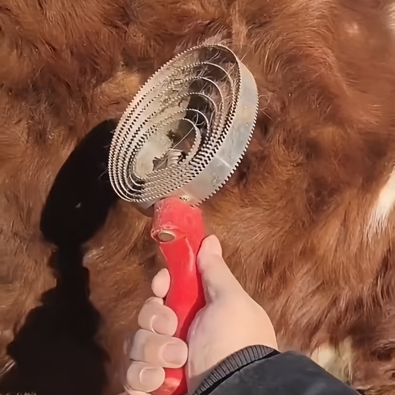item picture 1pc durable metal livestock grooming tool manual cow horse hair scraper   relief brush for cattle and sheep no battery required farm use