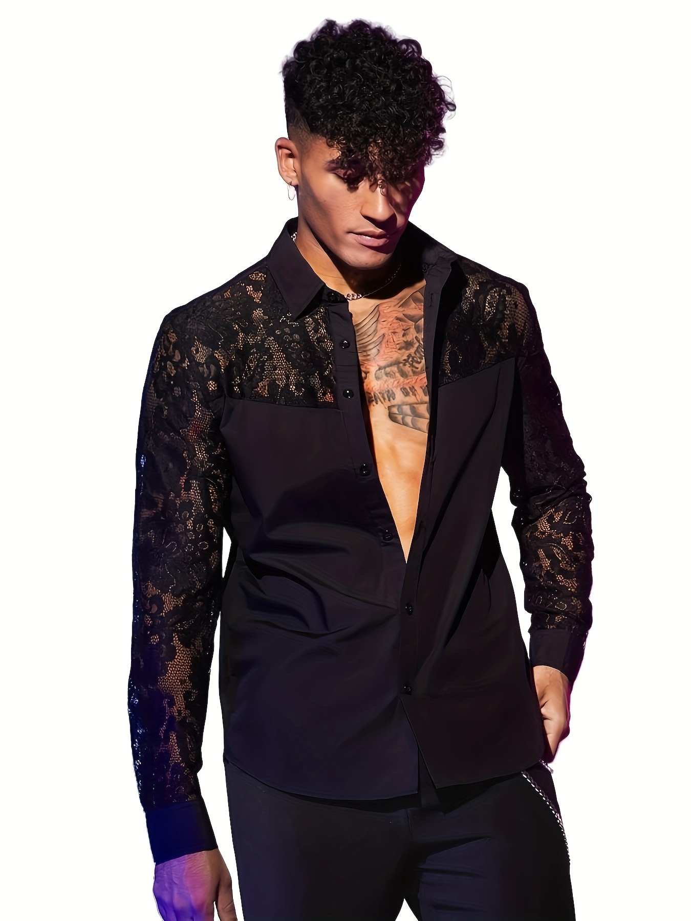 lace shirts for men sold on Temu Mexico