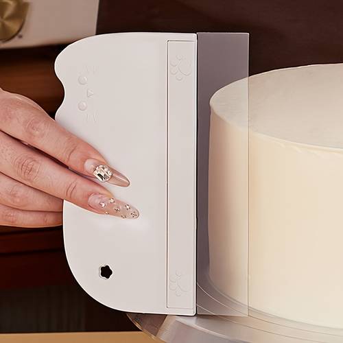 removable butter plastic soft shovel scraper hollow out hanging cake spatula smoothing tool for baking