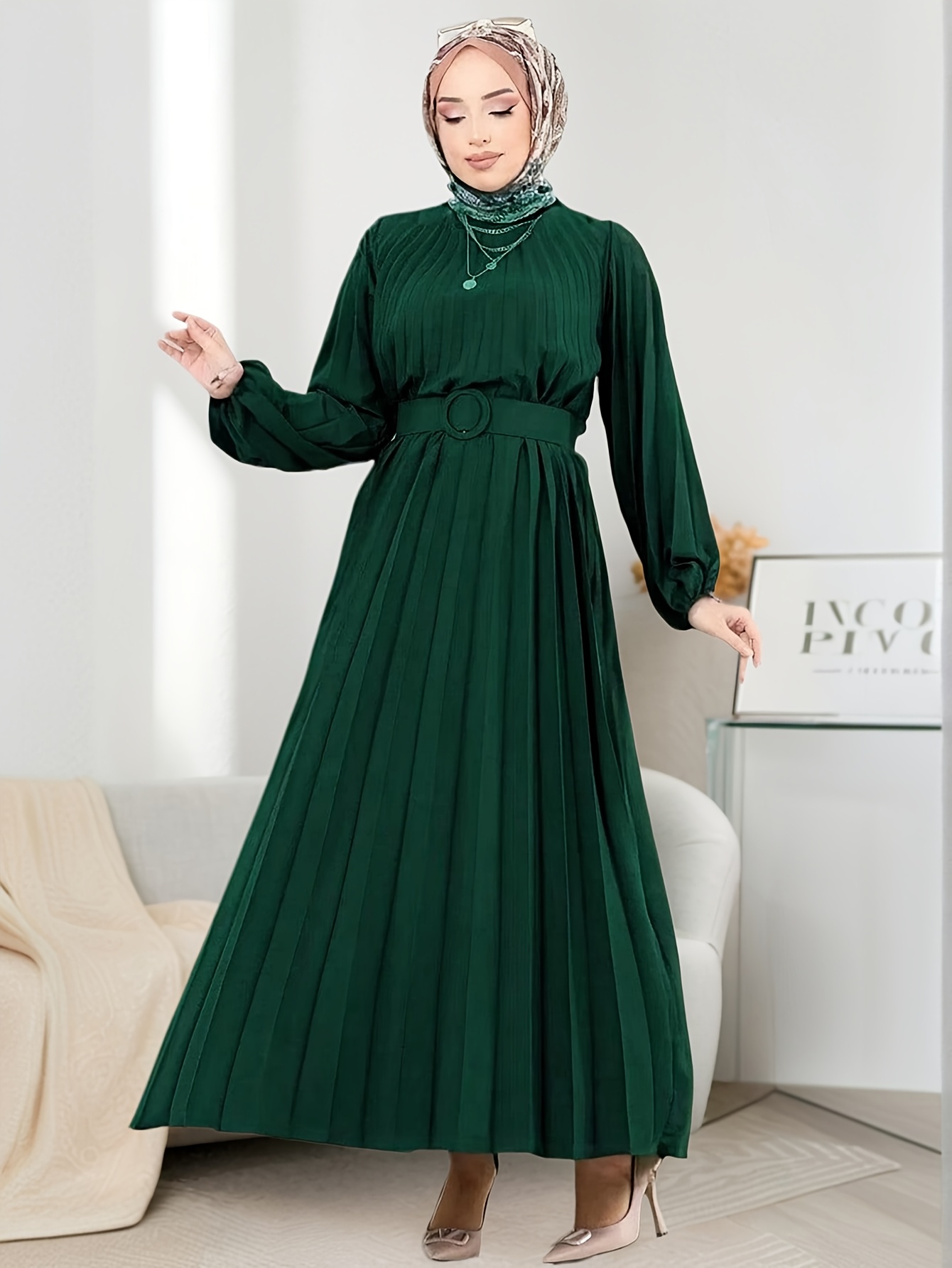 slim fit dress slacks Holiday Modest Dress S / Green main image 0