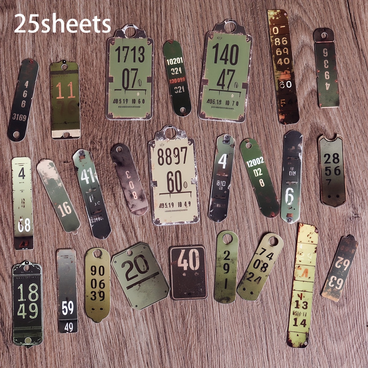 Image of 25pcs Vintage Label Hard Cardboard Theme Tag Sticker, For Crafts, Scrapbooking, For Arts Crafts, Junk Journals, Scrapbooking Supplies, Journaling Supplies, Collage Decoration