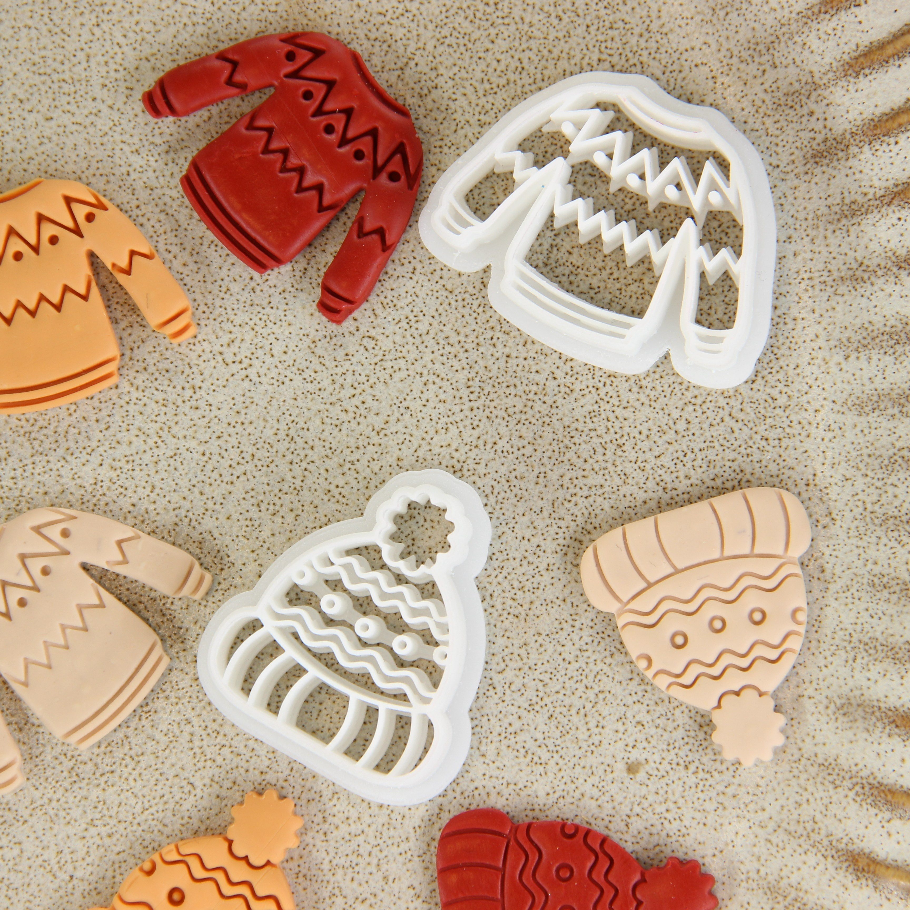 

2 Pieces Festive Christmas Sweater Polymer Clay Cutters - Perfect For Holiday Crafts