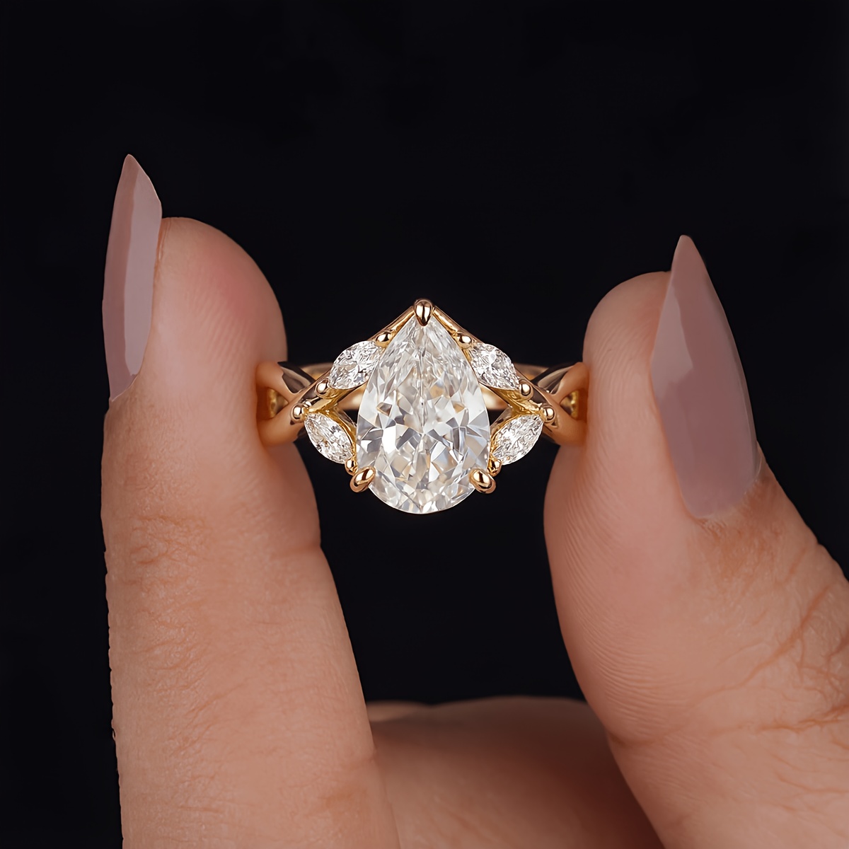 Women's Unique Crossover Teardrop Ring, Autumn Winter Gift