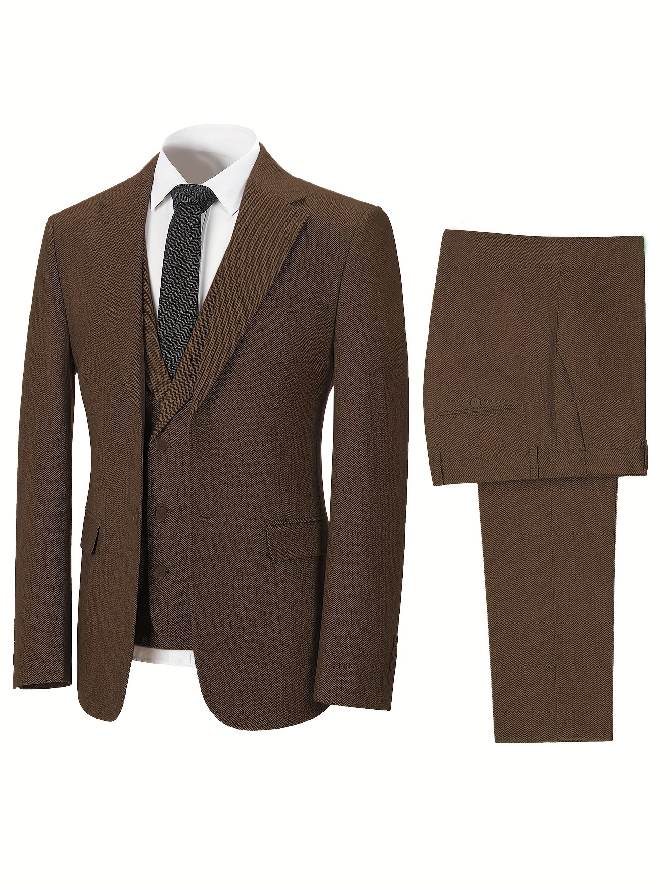 Costumes En Tweed Pour Hommes Blazer À Chevrons Marron Costume Pour Hommes Manteau En Tweed À Revers Cranté Simple Boutonnage Pour Mariage/Affaires Du 50,71 € | DHgate