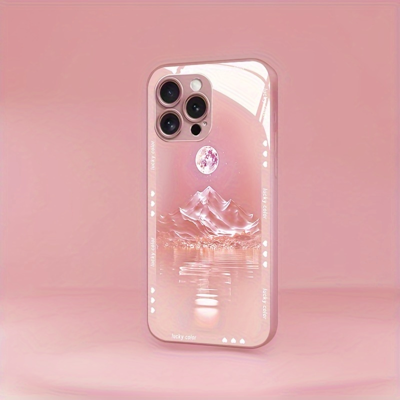 

15/14/13/12/11/xs Max/xr/xs/x/7 Case With Hd Tempered Glass, Fashion Personalized, Full Coverage Anti-fall Protective Cover With Metallic Paint Finish And Translucent Design