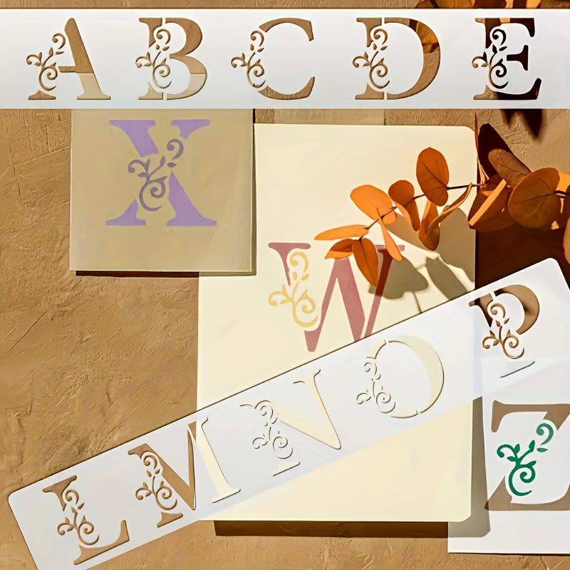 5pcs Large Capital Letter Stencil Templates for Crafting