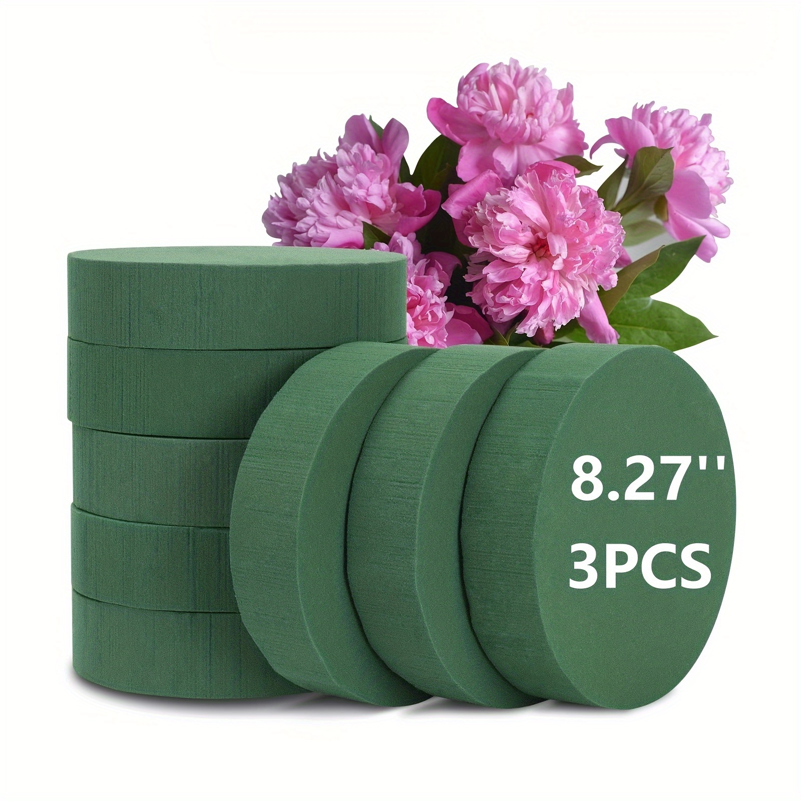 

3pcs Premium Floral Foam Blocks For Fresh & Silk Flowers - Ideal For Weddings, Birthdays, Home & Garden Decor (8.27")