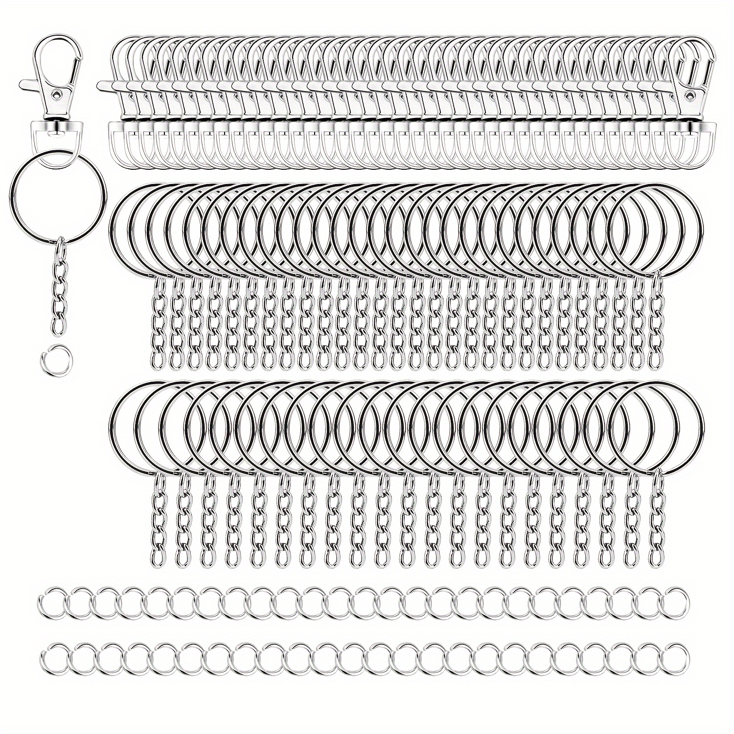 60pcs Swivel Snap Hooks And D Rings For Lanyard And Sewing Projects 1 Inch