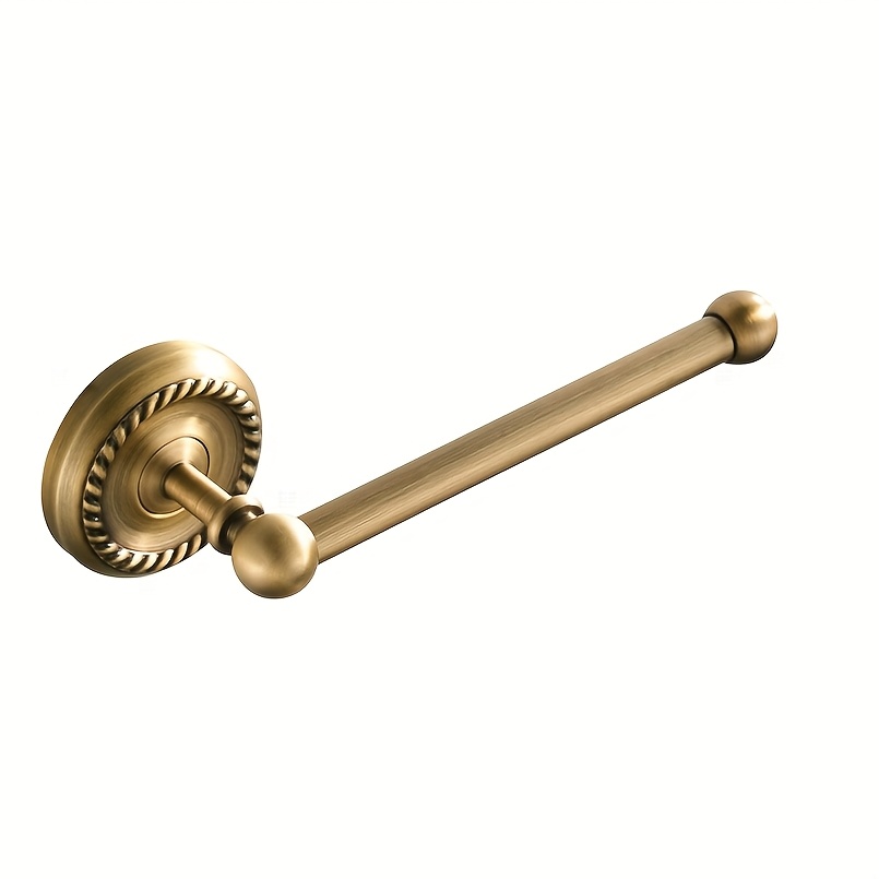 TEMU Twist-pattern Round Base Copper Material Bathroom Wall-mounted Simple Towel Rack