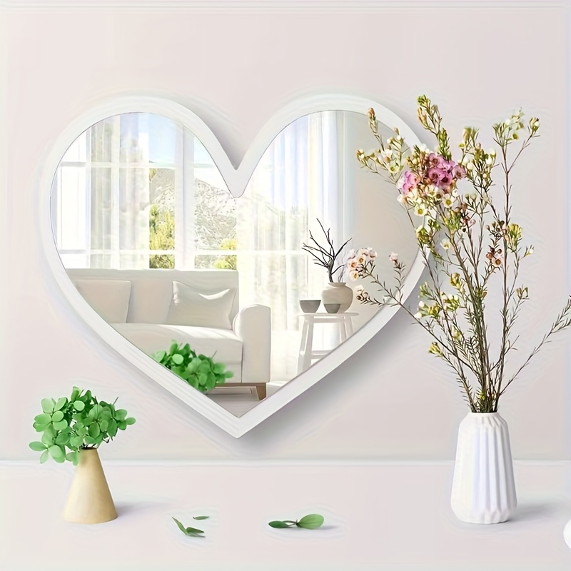 Heart-Shaped Cartoon Acrylic Mirror Wall Sticker