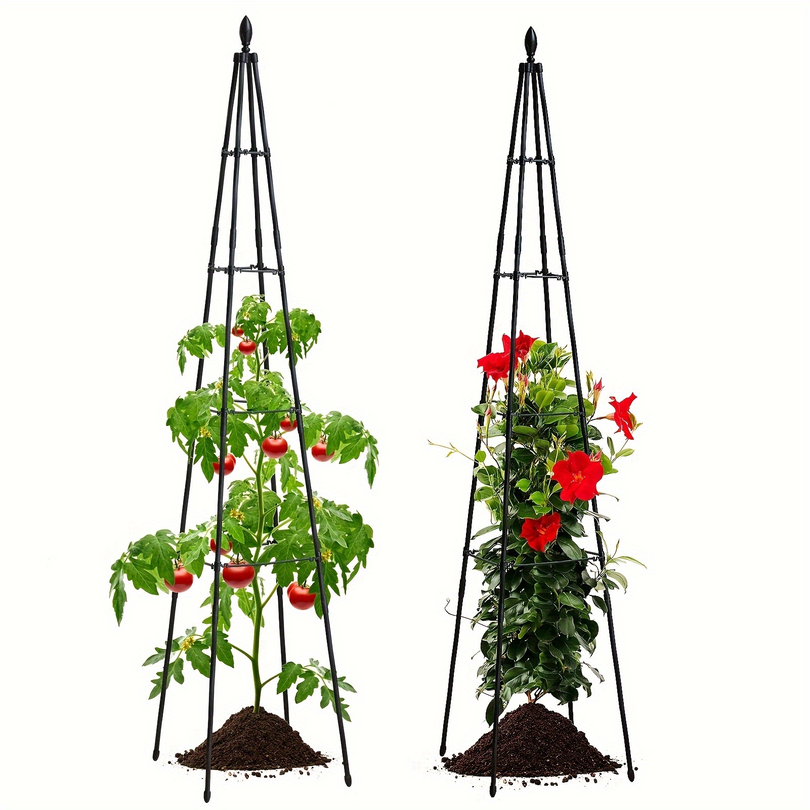 

2 Pcs Garden Obelisk Trellis For Climbing Plants Outdoors, 67 Inch Rustproof Plant Stand Climbing Support With Adjustable For Indoor Potted Plants, , Flowers Stands, Vegetables