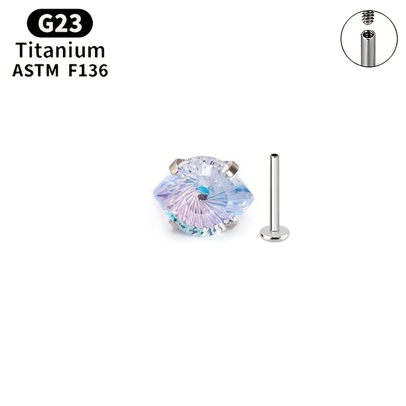 E-shop G23 Titanium-Verlauf-Engelsauge-Stecker Lippen-Stecker, Unisex-Piercingschmuck, hochwertiges Material, hypoallergen