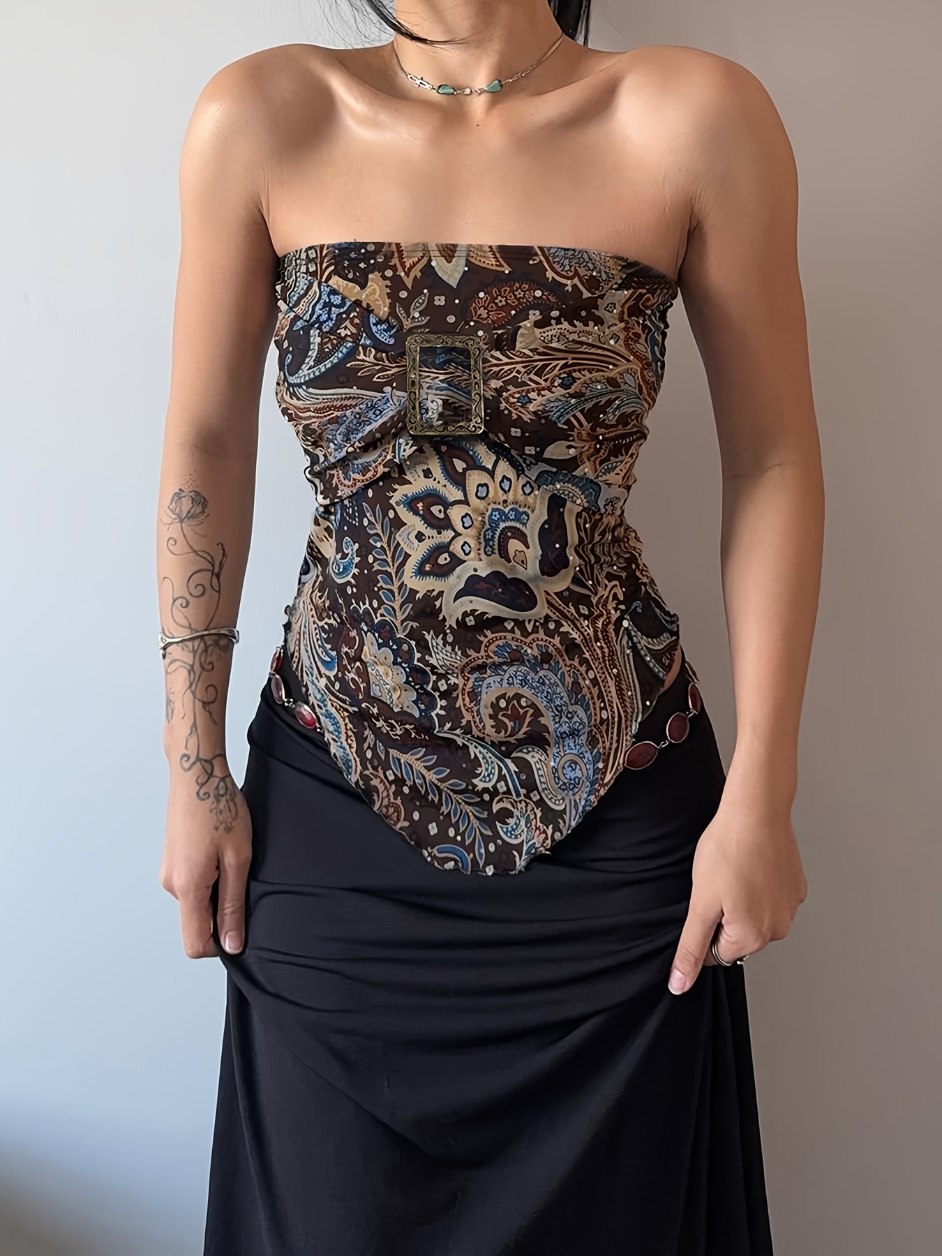 women's vintage inspired shoulder top floral embroidery Temu