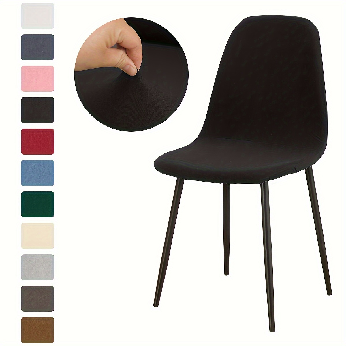 

4/6pcs Solid Color Chair Slipcovers, Dining Chair Cover, Furniture Protective Cover, For Dining Room Living Room Office Home Decor