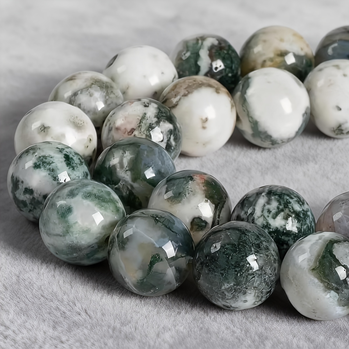 TEMU Pattern Agate Gemstone Round Loose Beads, Used To Make Jewelry Bracelets, Earrings, Mobile Phone Chains 4/ 6/ 8/ 10mm, Jewelry Making Materials,